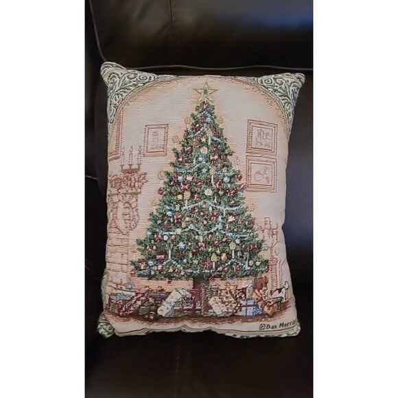 Vintage Dan Morris Christmas Tree Decorative Pillow Home Accents - Picture 1 of 3